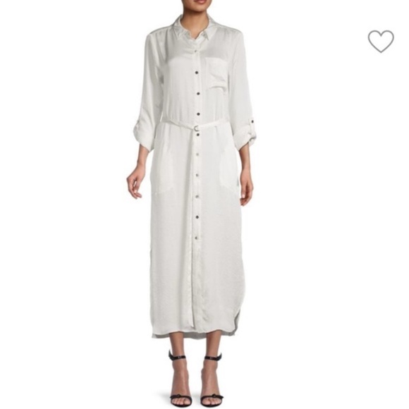 Dkny Dresses & Skirts - DKNY Long Elegant White Button-Up Dress NWT